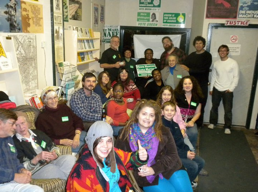 Campaign workers in the Green Party office